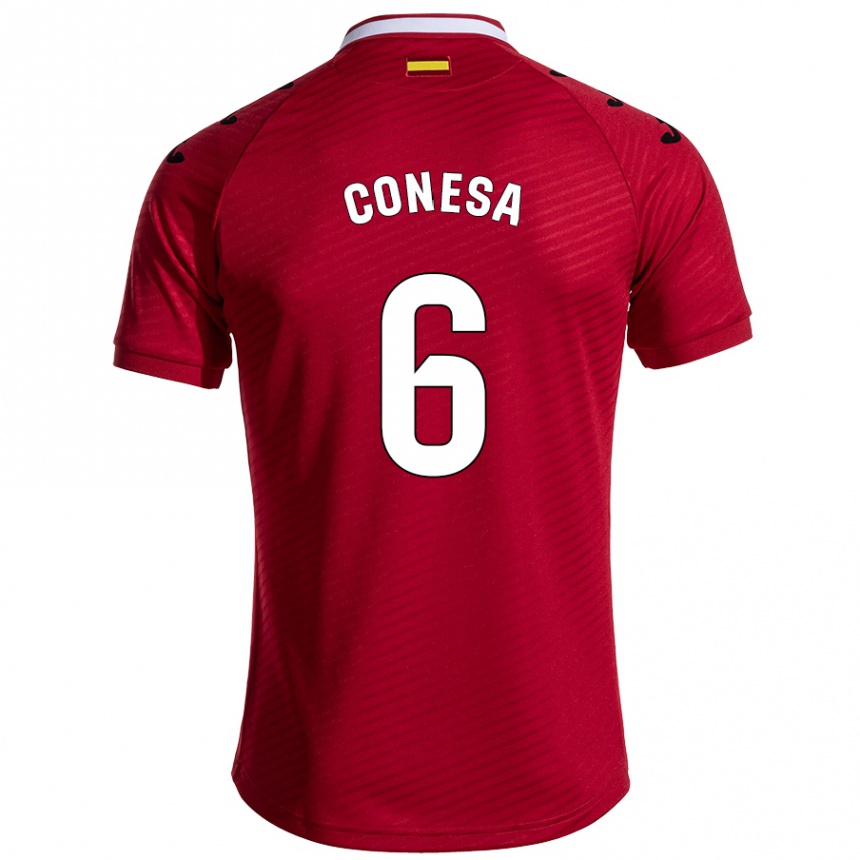 Kids Football Nico Conesa #6 Dark Red Away Jersey 2024/25 T-Shirt Nz