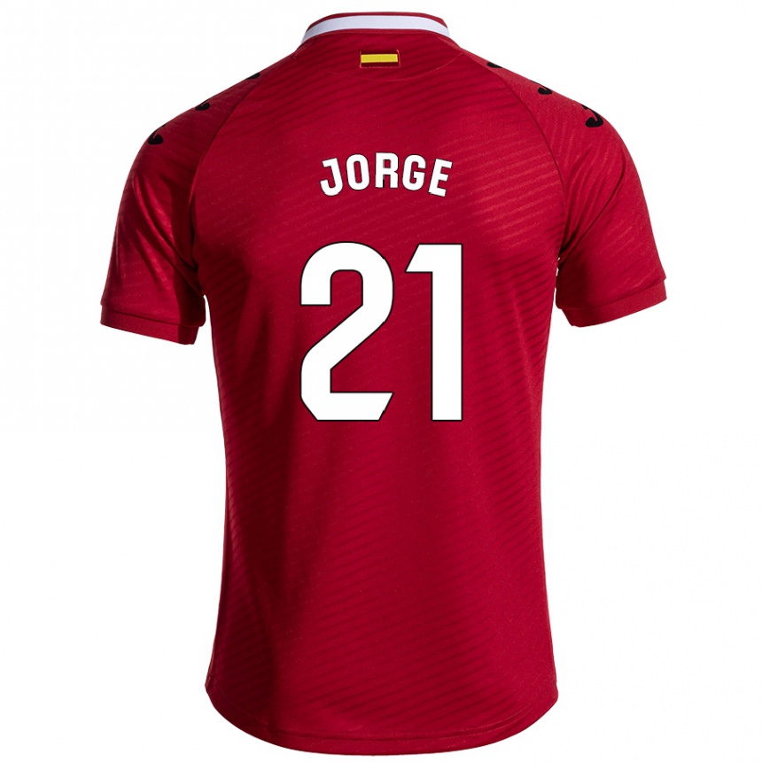 Kids Football Jeremy Jorge #21 Dark Red Away Jersey 2024/25 T-Shirt Nz