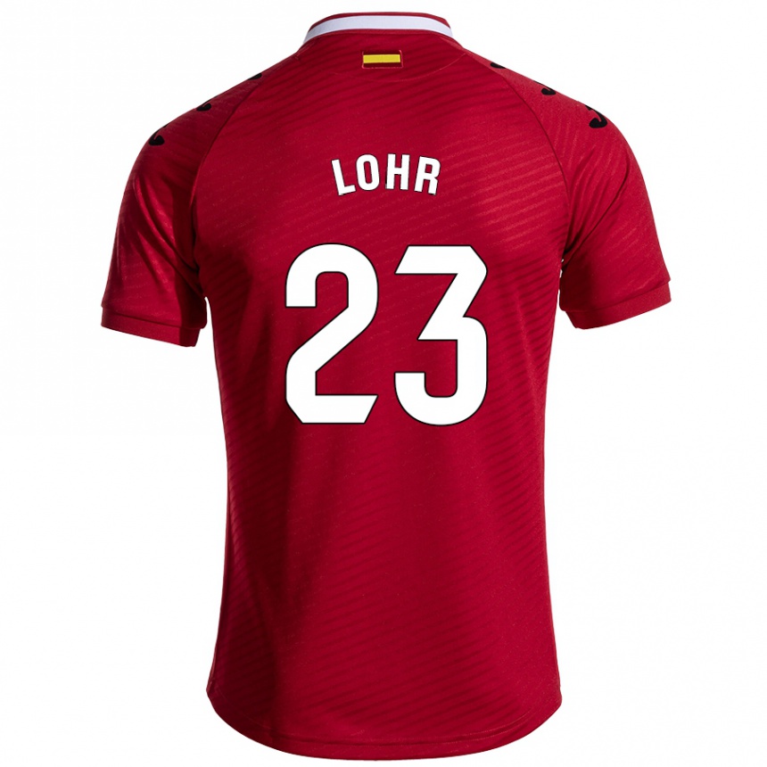 Kids Football Luca Lohr #23 Dark Red Away Jersey 2024/25 T-Shirt Nz