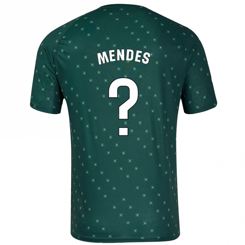 Kids Football Houboulang Mendes #0 Dark Green Away Jersey 2024/25 T-Shirt Nz