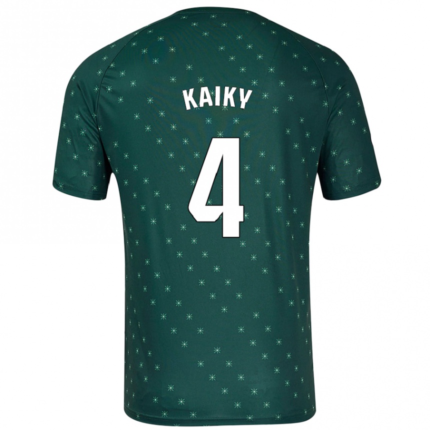 Kids Football Kaiky #4 Dark Green Away Jersey 2024/25 T-Shirt Nz