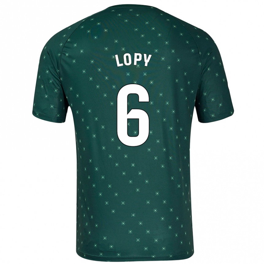 Kids Football Dion Lopy #6 Dark Green Away Jersey 2024/25 T-Shirt Nz