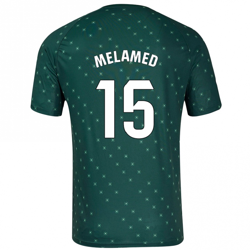 Kids Football Nico Melamed #15 Dark Green Away Jersey 2024/25 T-Shirt Nz