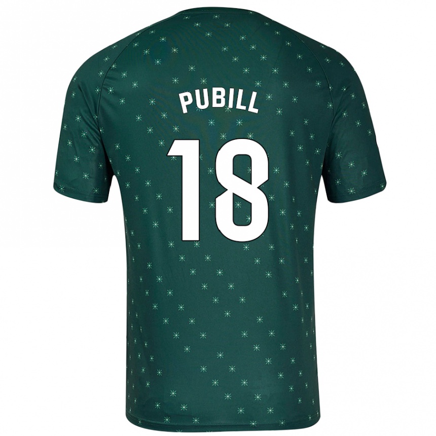 Kids Football Marc Pubill #18 Dark Green Away Jersey 2024/25 T-Shirt Nz