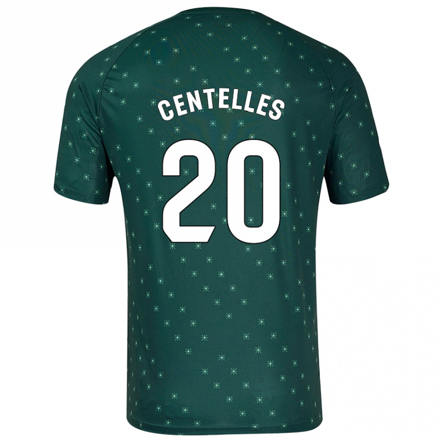 Kids Football Álex Centelles #20 Dark Green Away Jersey 2024/25 T-Shirt Nz