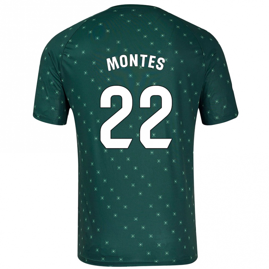 Kids Football César Montes #22 Dark Green Away Jersey 2024/25 T-Shirt Nz