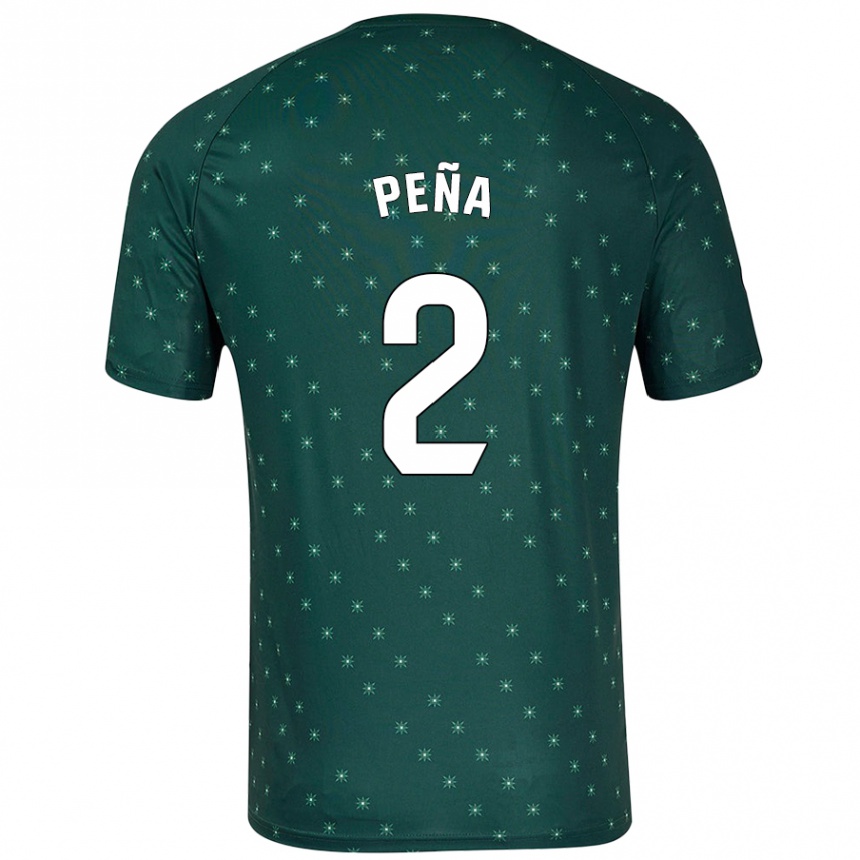 Kids Football Miguel Peña #2 Dark Green Away Jersey 2024/25 T-Shirt Nz