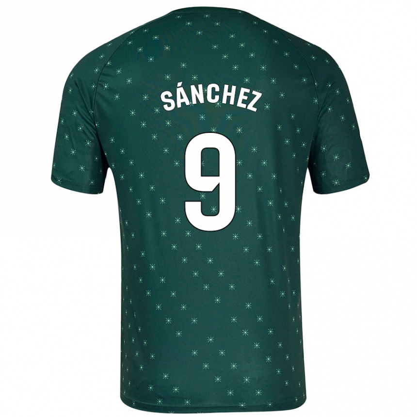 Kids Football Loren Sánchez #9 Dark Green Away Jersey 2024/25 T-Shirt Nz