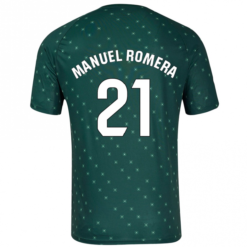 Kids Football José Manuel Romera #21 Dark Green Away Jersey 2024/25 T-Shirt Nz