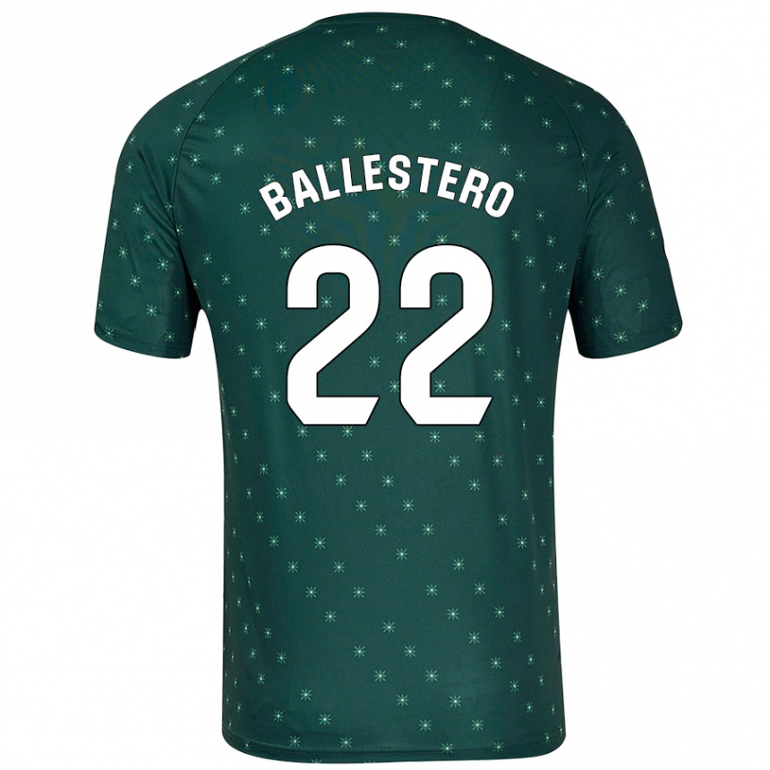 Kids Football Carlos Ballestero #22 Dark Green Away Jersey 2024/25 T-Shirt Nz