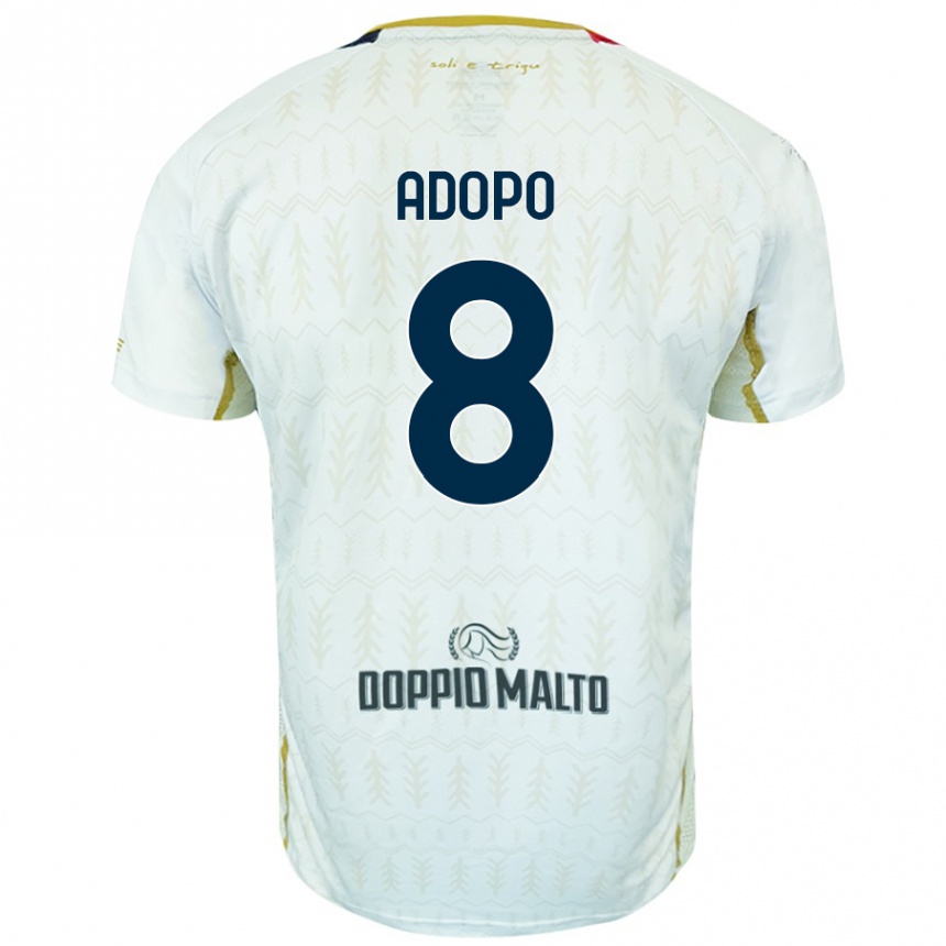 Kids Football Michel Adopo #8 White Away Jersey 2024/25 T-Shirt Nz