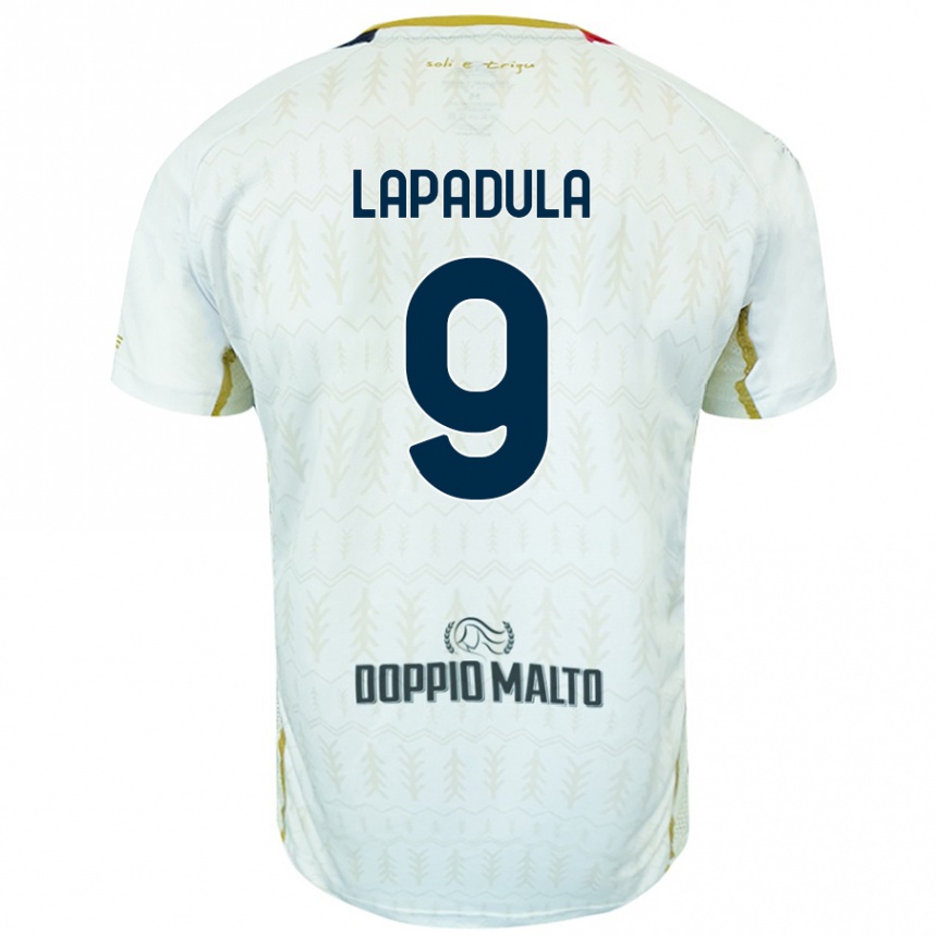 Kids Football Gianluca Lapadula #9 White Away Jersey 2024/25 T-Shirt Nz