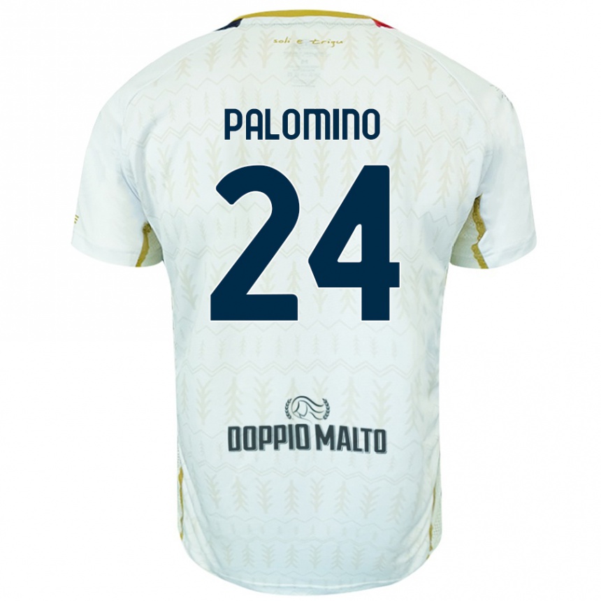 Kids Football José Luis Palomino #24 White Away Jersey 2024/25 T-Shirt Nz