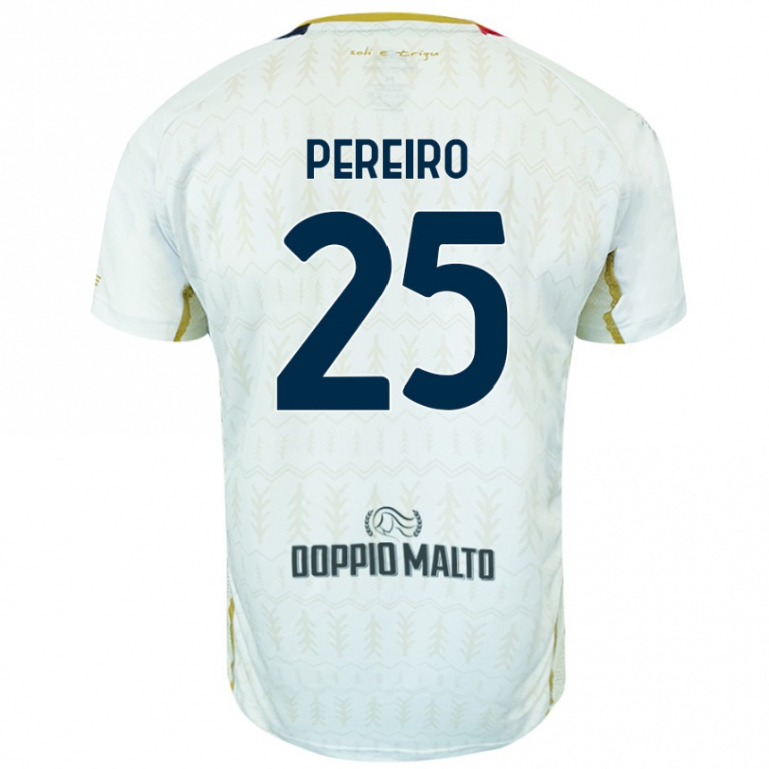 Kids Football Gastón Pereiro #25 White Away Jersey 2024/25 T-Shirt Nz