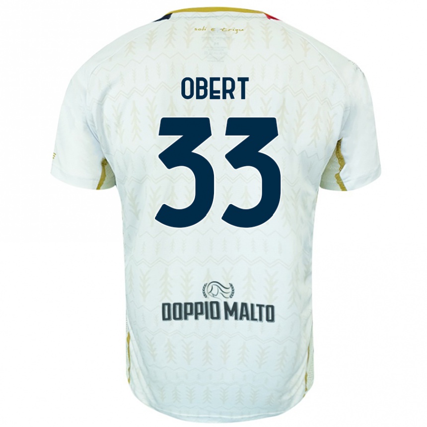 Kids Football Adam Obert #33 White Away Jersey 2024/25 T-Shirt Nz