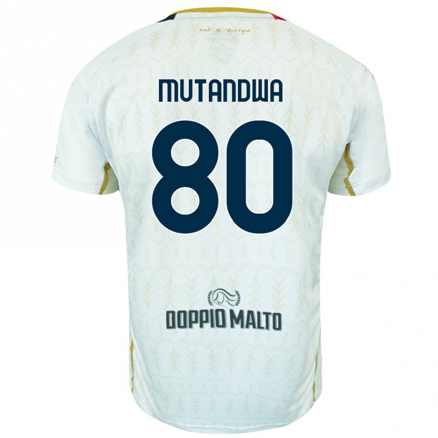 Kids Football Kingstone Mutandwa #80 White Away Jersey 2024/25 T-Shirt Nz