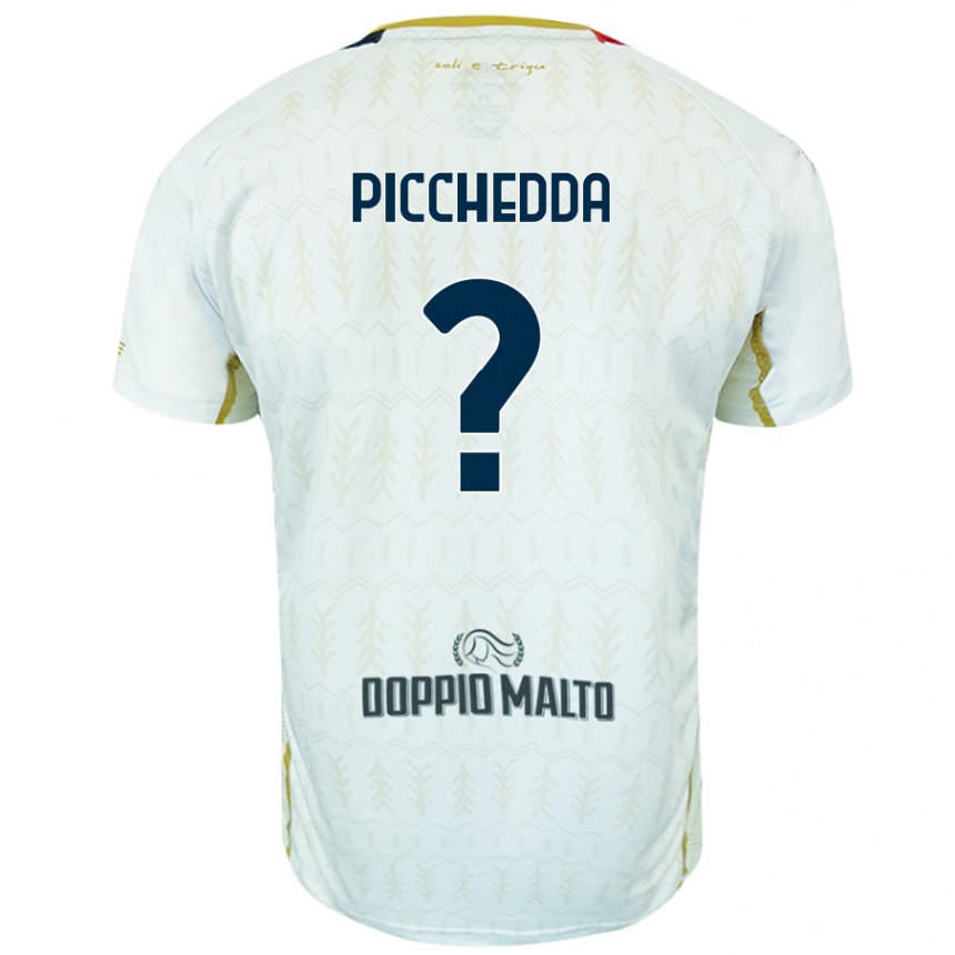 Kids Football Marco Picchedda #0 White Away Jersey 2024/25 T-Shirt Nz