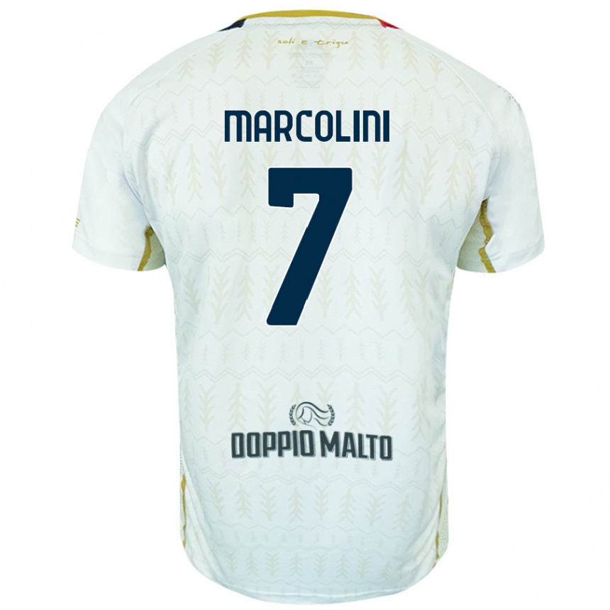 Kids Football Diego Marcolini #7 White Away Jersey 2024/25 T-Shirt Nz