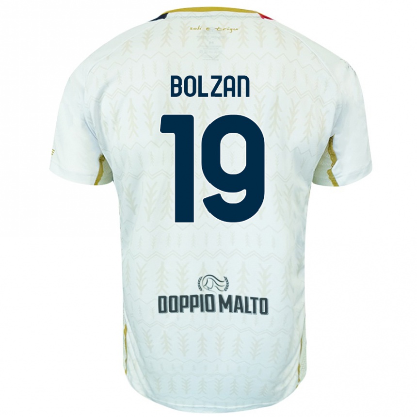 Kids Football Alessandro Bolzan #19 White Away Jersey 2024/25 T-Shirt Nz