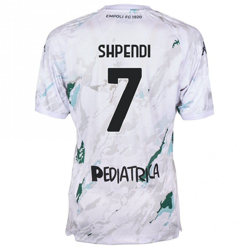 Kids Football Stiven Shpendi #7 Grey Away Jersey 2024/25 T-Shirt Nz