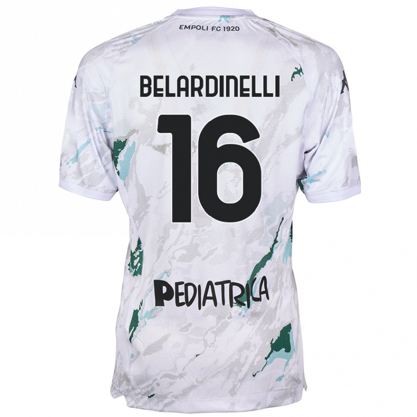 Kids Football Luca Belardinelli #16 Grey Away Jersey 2024/25 T-Shirt Nz