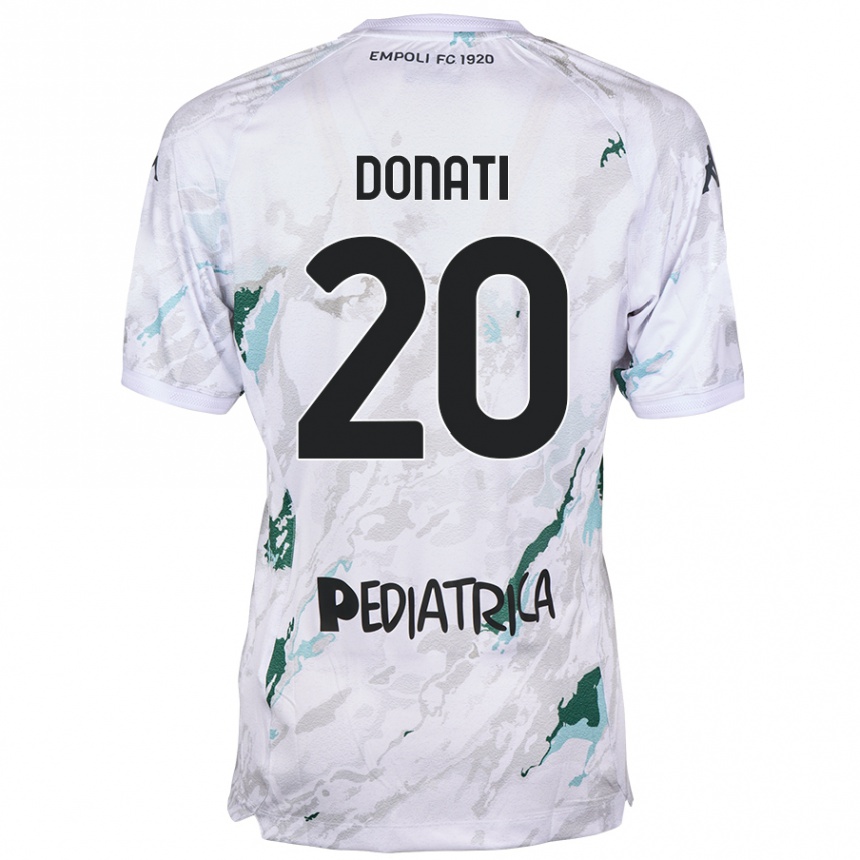 Kids Football Francesco Donati #20 Grey Away Jersey 2024/25 T-Shirt Nz