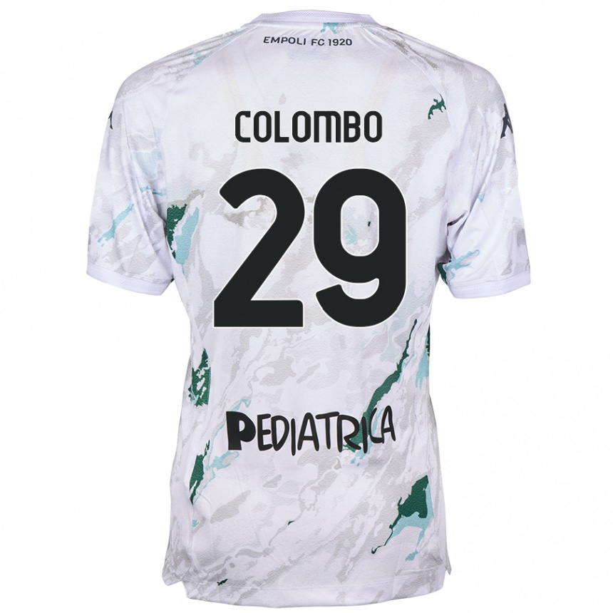 Kids Football Lorenzo Colombo #29 Grey Away Jersey 2024/25 T-Shirt Nz