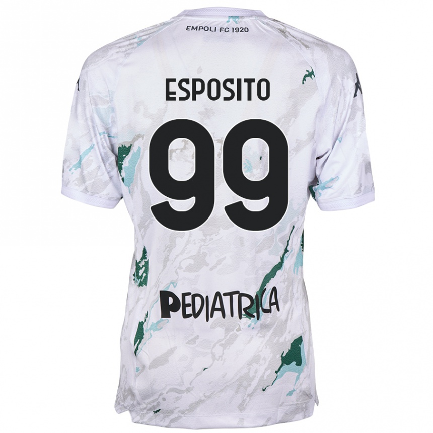 Kids Football Sebastiano Esposito #99 Grey Away Jersey 2024/25 T-Shirt Nz