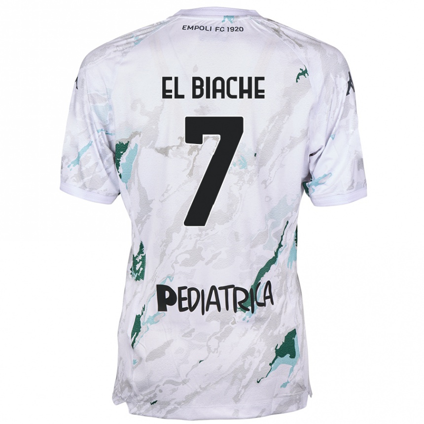 Kids Football Noah El Biache #7 Grey Away Jersey 2024/25 T-Shirt Nz