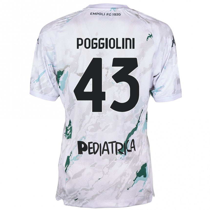 Kids Football Duccio Poggiolini #43 Grey Away Jersey 2024/25 T-Shirt Nz