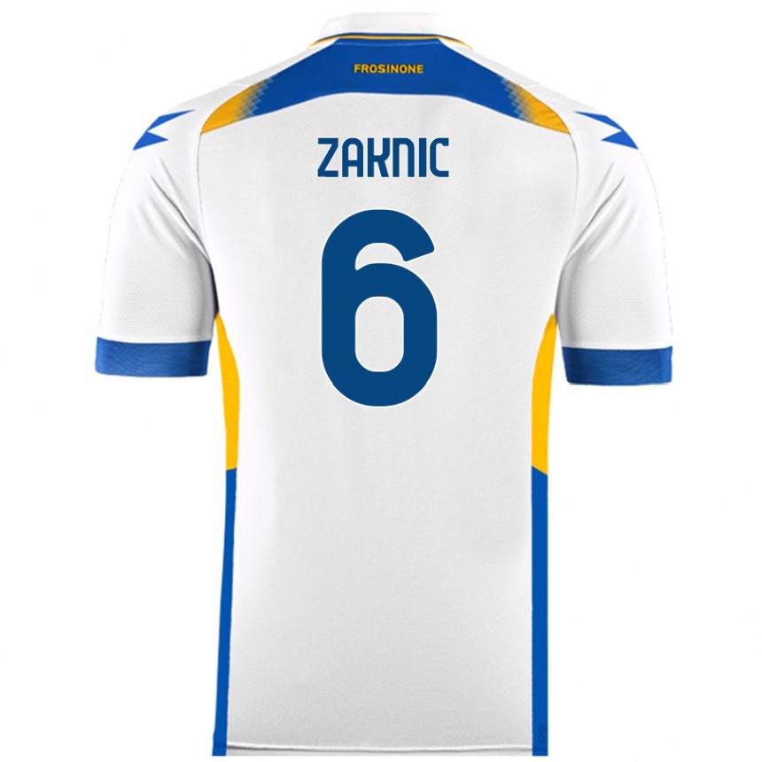 Kids Football Lazar Zaknic #6 White Away Jersey 2024/25 T-Shirt Nz