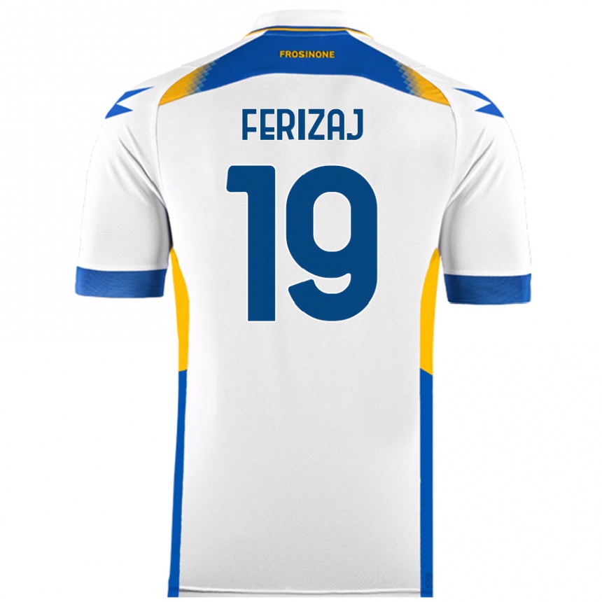 Kids Football Justin Ferizaj #19 White Away Jersey 2024/25 T-Shirt Nz