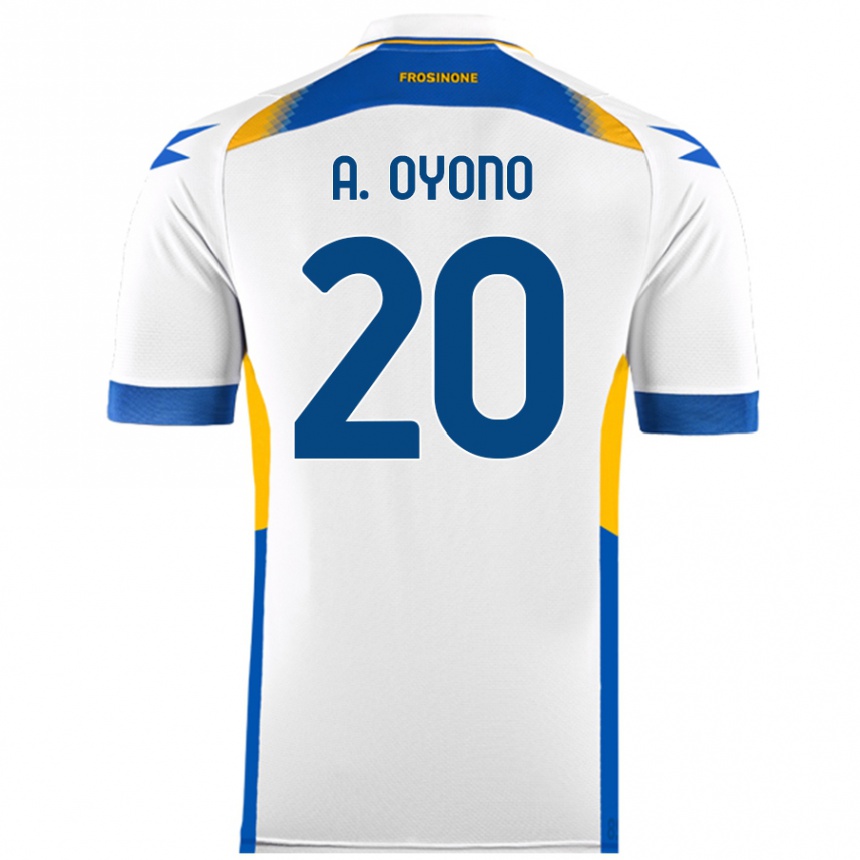 Kids Football Anthony Oyono #20 White Away Jersey 2024/25 T-Shirt Nz