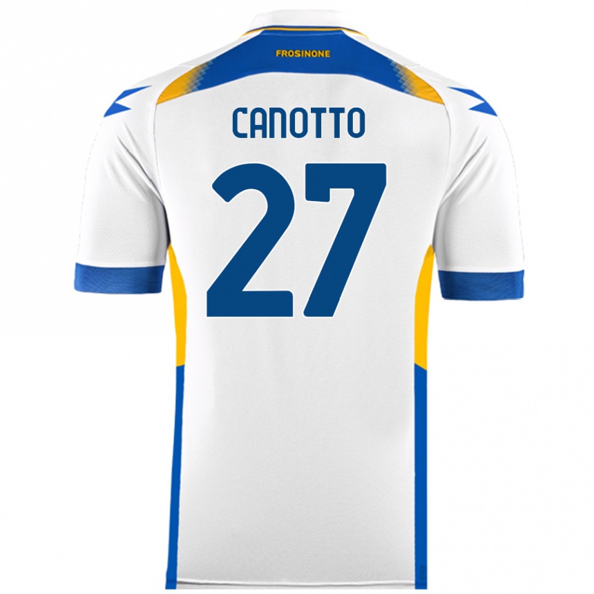 Kids Football Luigi Canotto #27 White Away Jersey 2024/25 T-Shirt Nz