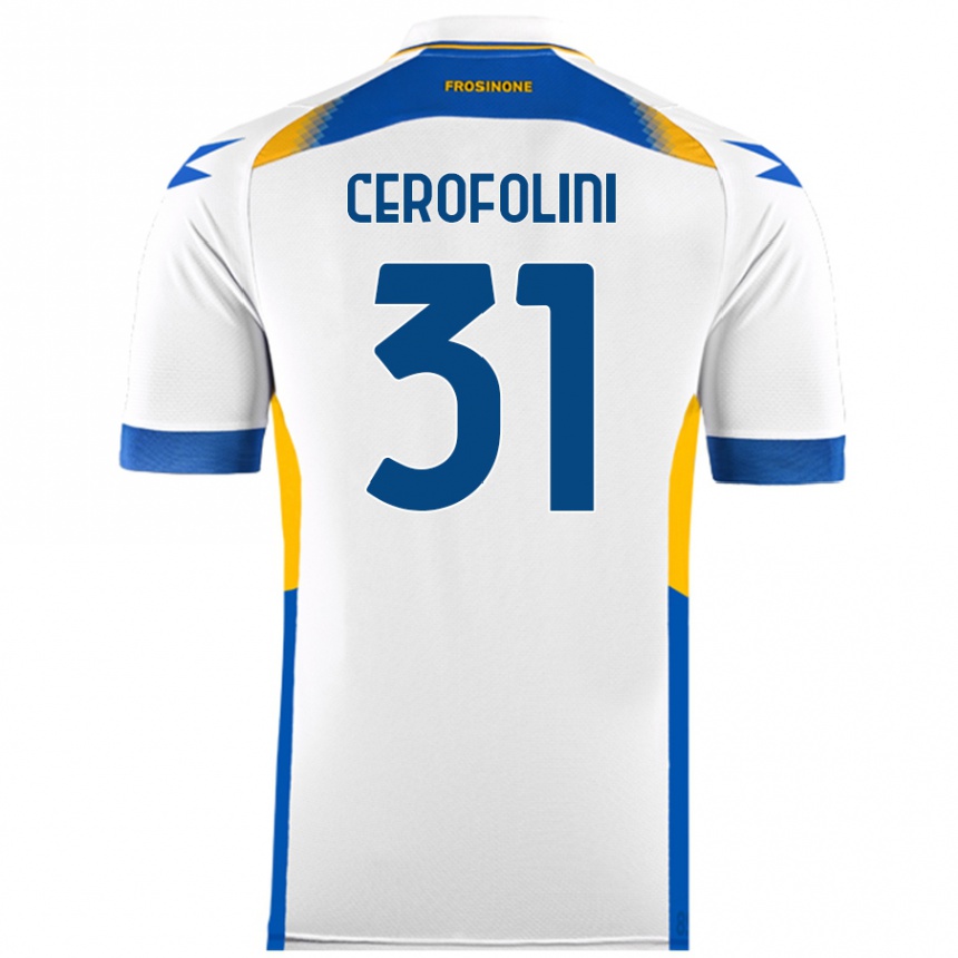 Kids Football Michele Cerofolini #31 White Away Jersey 2024/25 T-Shirt Nz