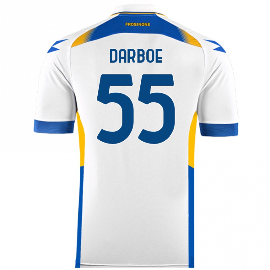 Kids Football Ebrima Darboe #55 White Away Jersey 2024/25 T-Shirt Nz