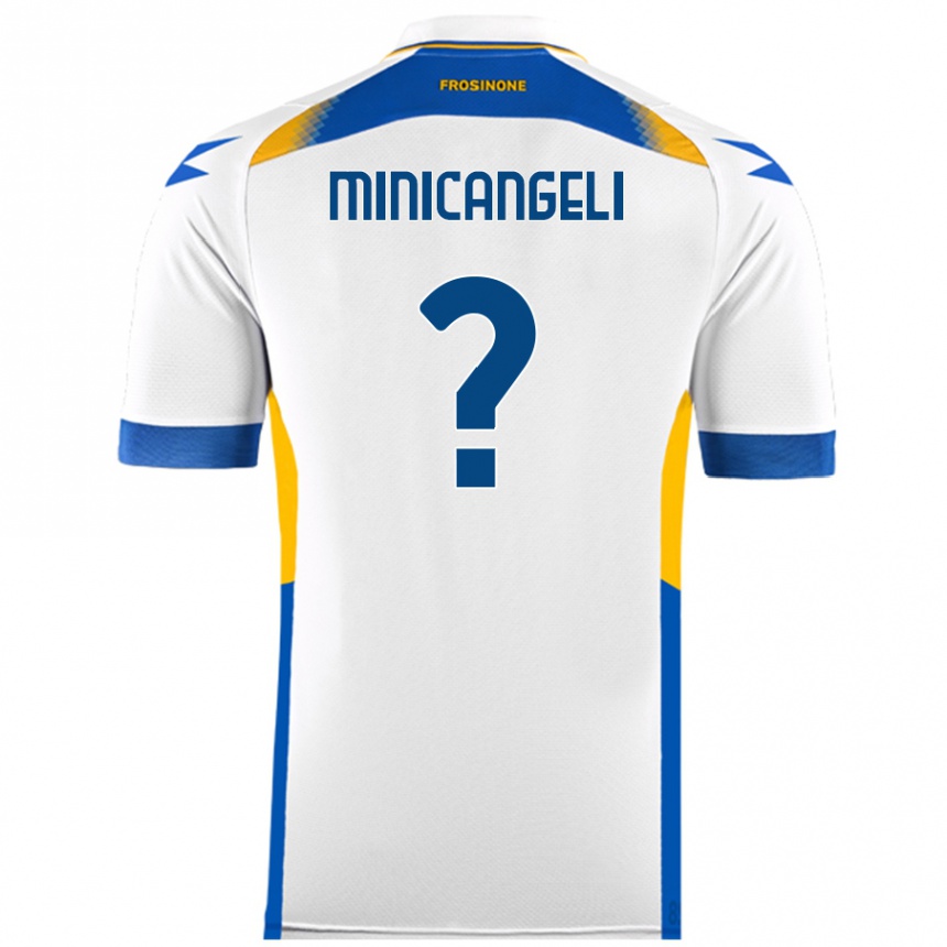 Kids Football Francesco Minicangeli #0 White Away Jersey 2024/25 T-Shirt Nz