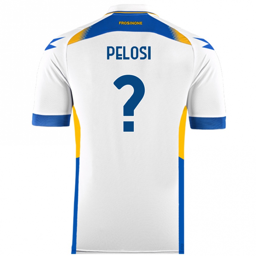 Kids Football Dario Pelosi #0 White Away Jersey 2024/25 T-Shirt Nz