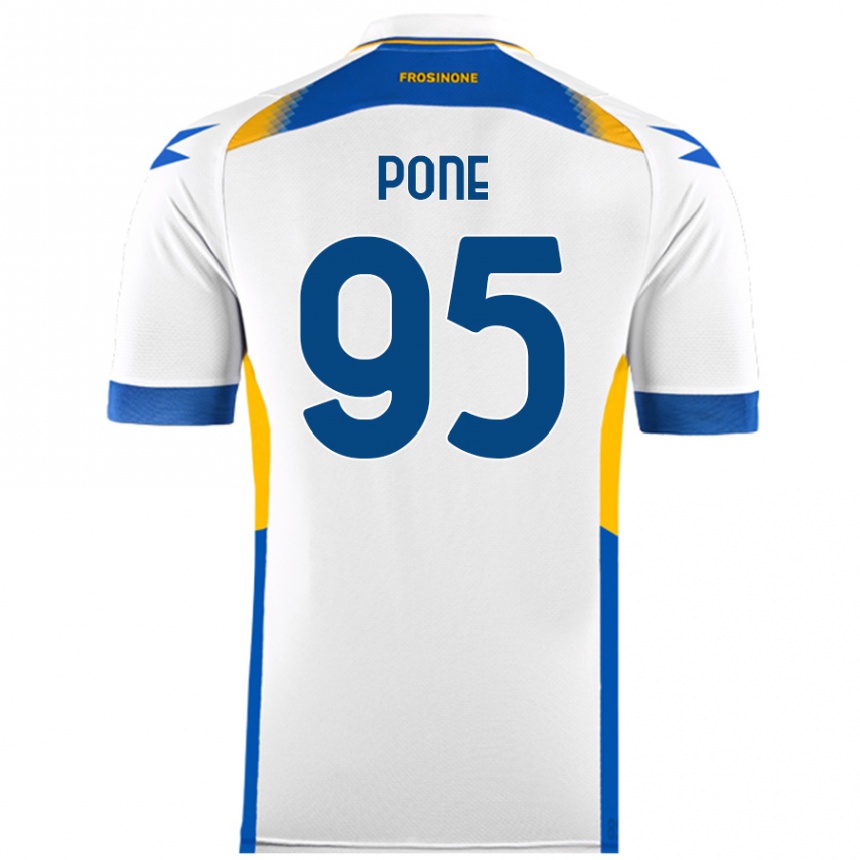 Kids Football Cristian Pone #95 White Away Jersey 2024/25 T-Shirt Nz