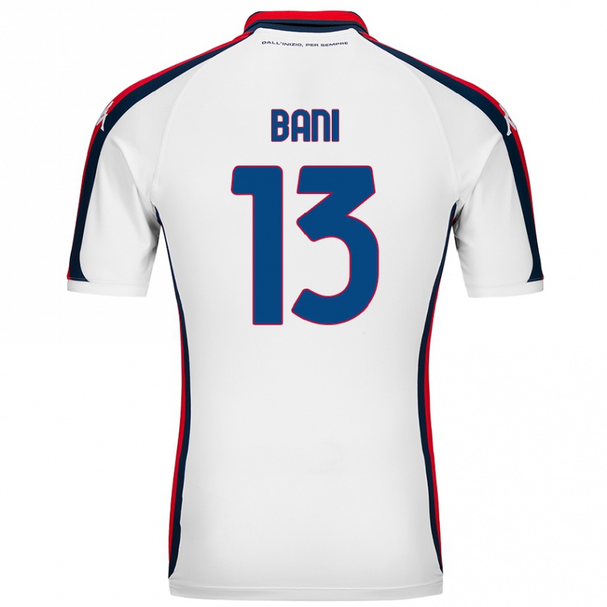 Kids Football Mattia Bani #13 White Away Jersey 2024/25 T-Shirt Nz