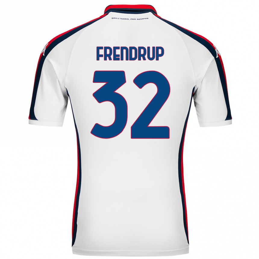 Kids Football Morten Frendrup #32 White Away Jersey 2024/25 T-Shirt Nz