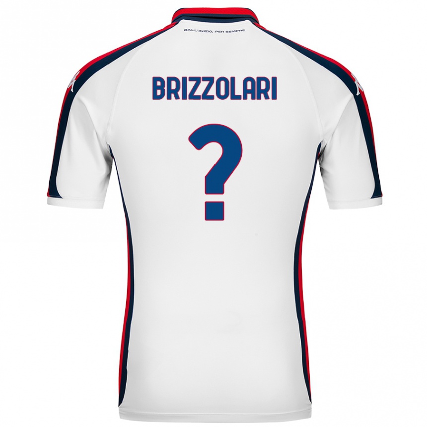 Kids Football Mattia Brizzolari #0 White Away Jersey 2024/25 T-Shirt Nz