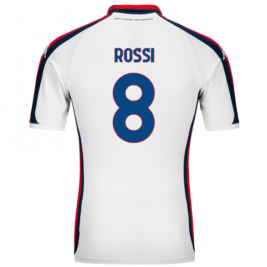 Kids Football Gianluca Rossi #8 White Away Jersey 2024/25 T-Shirt Nz