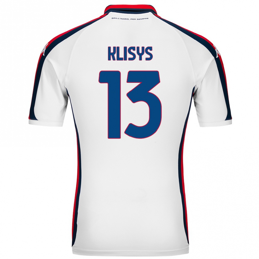 Kids Football Lukas Klisys #13 White Away Jersey 2024/25 T-Shirt Nz