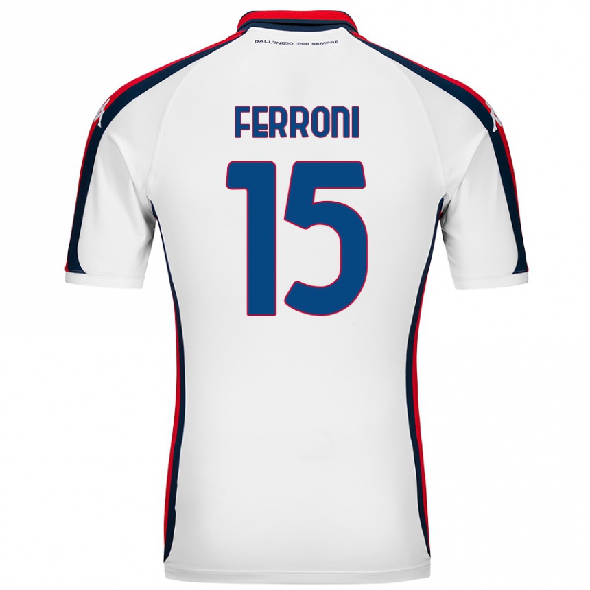 Kids Football Leonardo Ferroni #15 White Away Jersey 2024/25 T-Shirt Nz