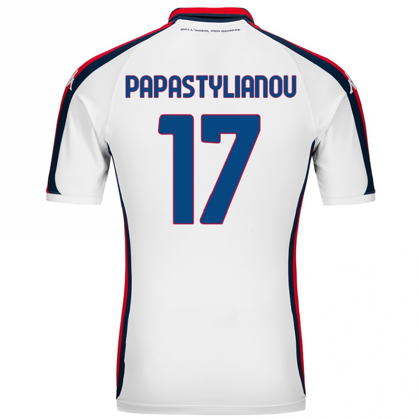 Kids Football Lysandros Andreas Papastylianou #17 White Away Jersey 2024/25 T-Shirt Nz