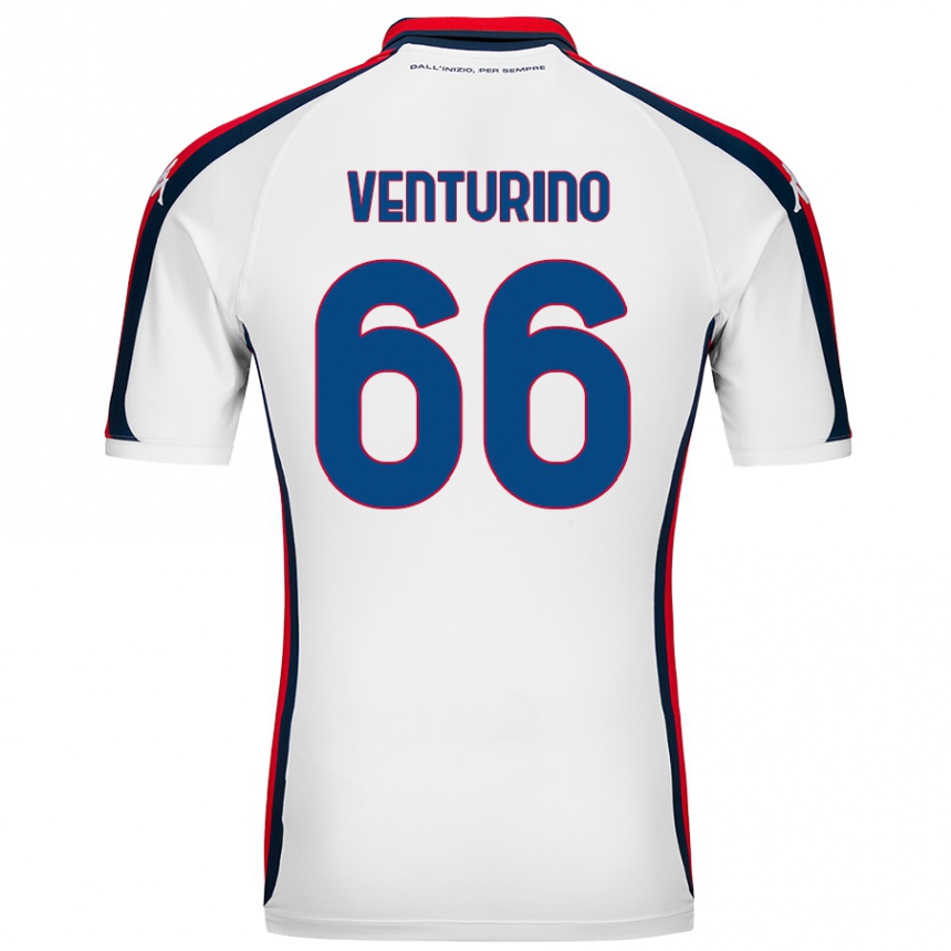 Kids Football Lorenzo Venturino #66 White Away Jersey 2024/25 T-Shirt Nz