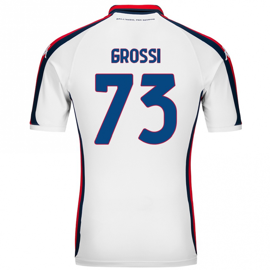 Kids Football Jacopo Grossi #73 White Away Jersey 2024/25 T-Shirt Nz