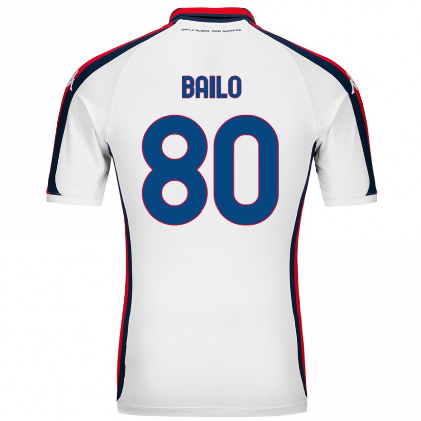 Kids Football Giorgio Bailo #80 White Away Jersey 2024/25 T-Shirt Nz