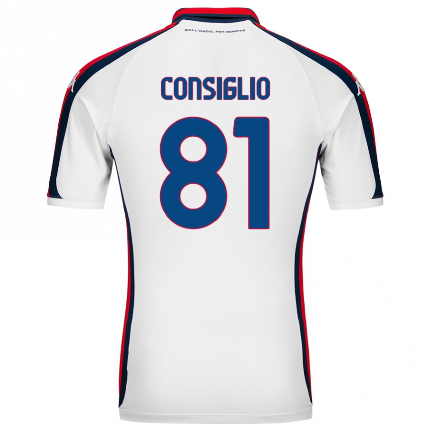 Kids Football Leonardo Consiglio #81 White Away Jersey 2024/25 T-Shirt Nz